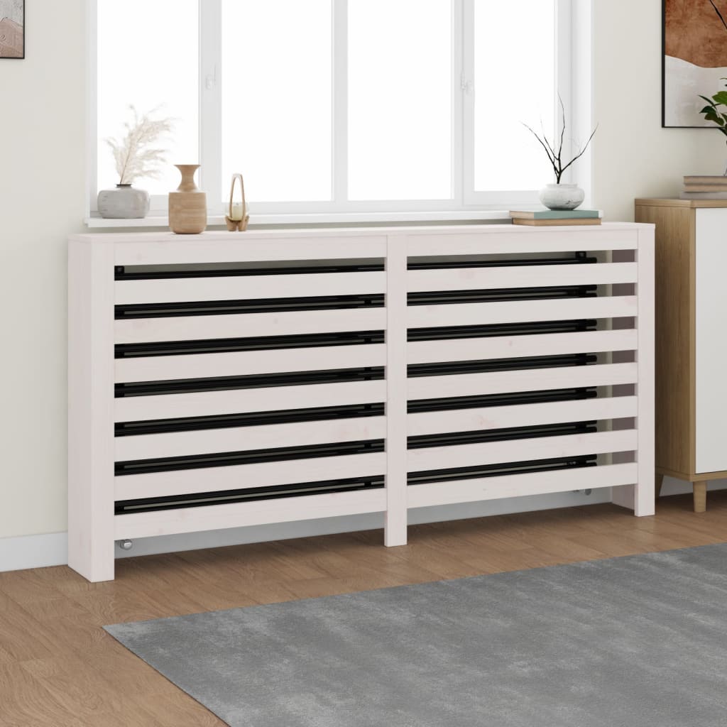 Vidaxl radiatorombouw 169x19x84 cm massief grenenhout wit