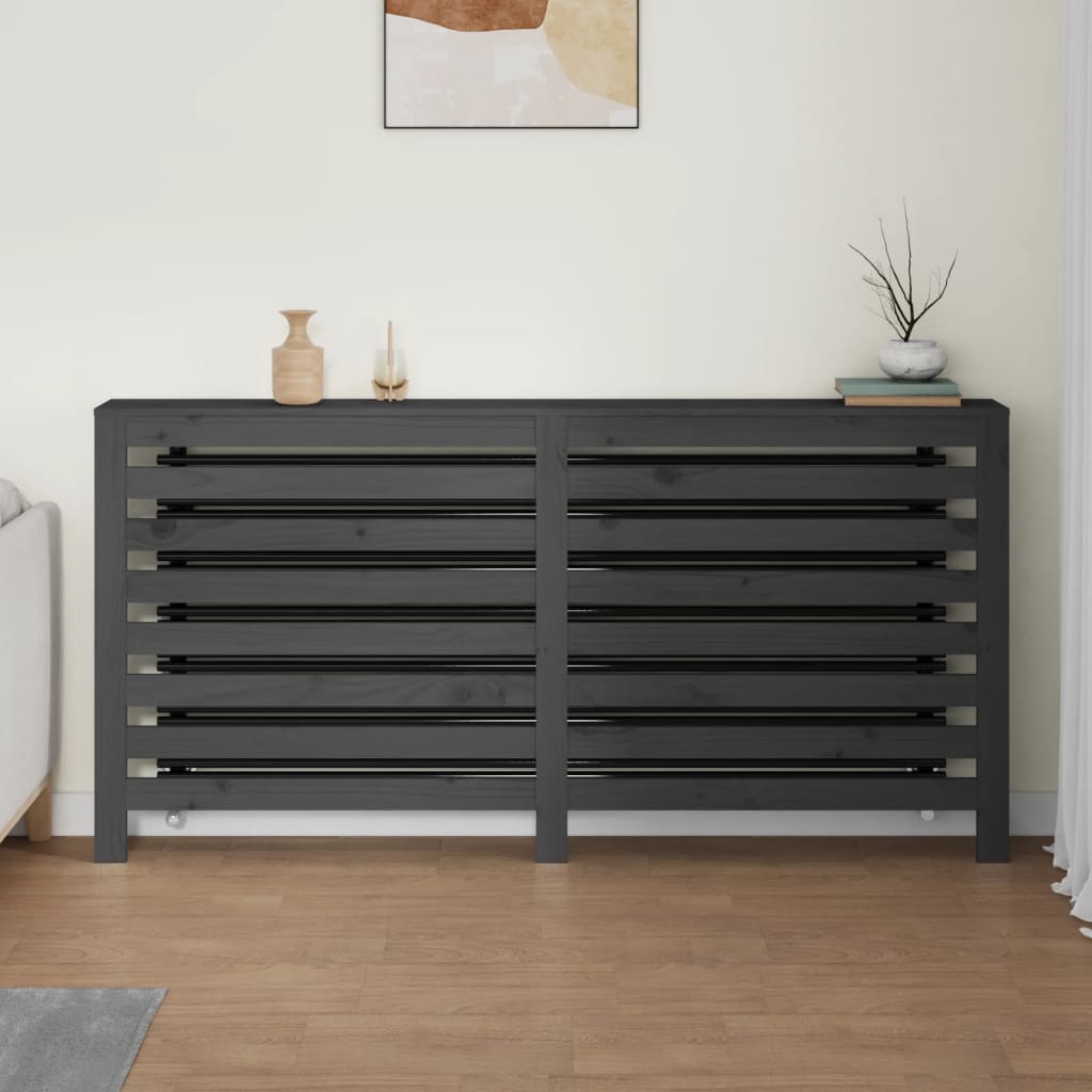 Vidaxl radiatorombouw 169x19x84 cm massief grenenhout grijs