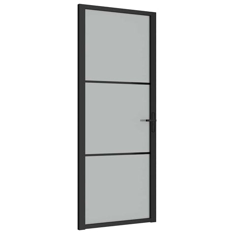 Vidaxl binnendeur 83x201,5 cm matglas en aluminium zwart