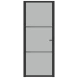 Vidaxl binnendeur 83x201,5 cm matglas en aluminium zwart