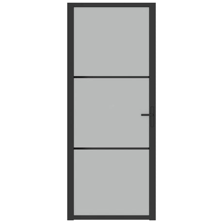 Vidaxl binnendeur 83x201,5 cm matglas en aluminium zwart