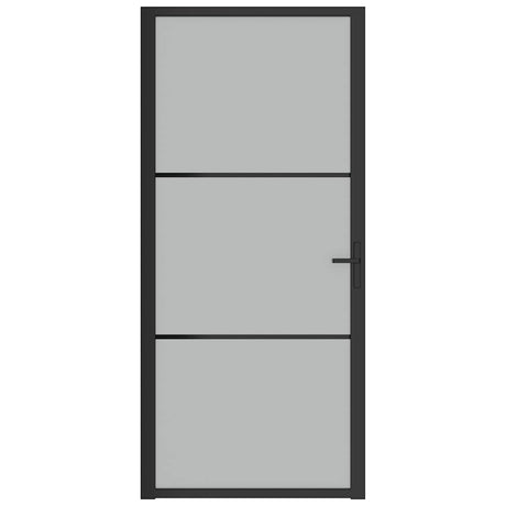 Vidaxl binnendeur 93x201,5 cm matglas en aluminium zwart