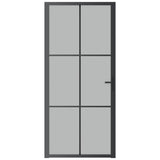 Vidaxl binnendeur 93x201,5 cm matglas en aluminium zwart