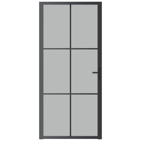 Vidaxl binnendeur 93x201,5 cm matglas en aluminium zwart