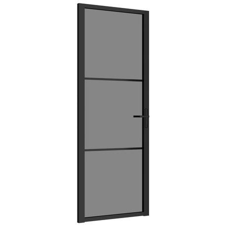 VidaXL Binnendeur 76x201,5 cm ESG-glas en aluminium zwart