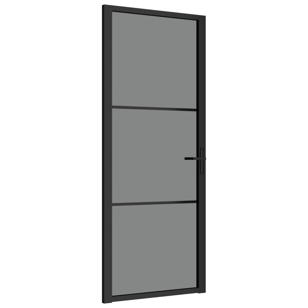 VidaXL Binnendeur 83x201,5 cm ESG-glas en aluminium zwart