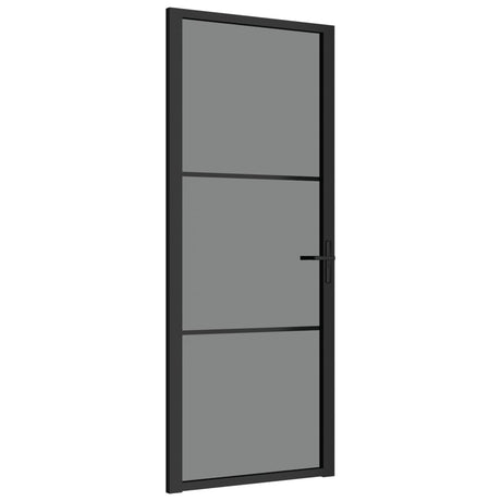 VidaXL Binnendeur 83x201,5 cm ESG-glas en aluminium zwart