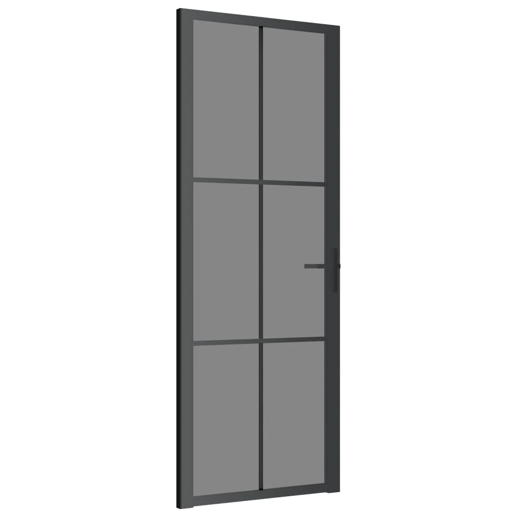 VidaXL Binnendeur 76x201,5 cm ESG-glas en aluminium zwart