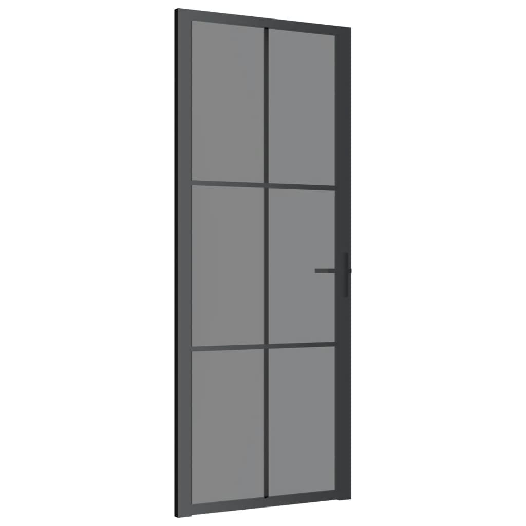 VidaXL Binnendeur 83x201,5 cm ESG-glas en aluminium zwart