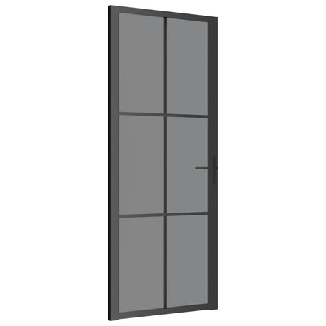 VidaXL Binnendeur 83x201,5 cm ESG-glas en aluminium zwart