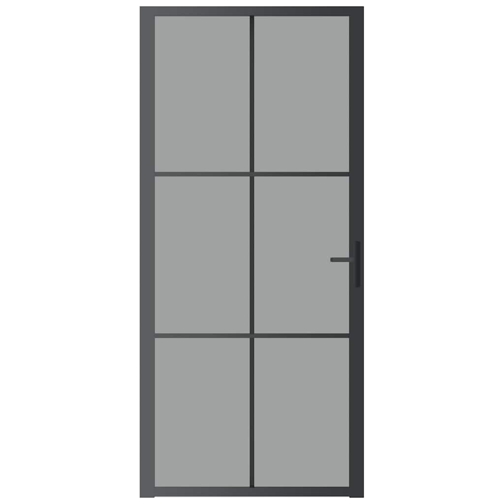 Vidaxl binnendeur 93x201,5 cm esg-glas en aluminium zwart