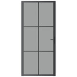 Vidaxl binnendeur 93x201,5 cm esg-glas en aluminium zwart