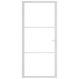 VidaXL Binnendeur 93x201,5 cm ESG-glas en aluminium wit