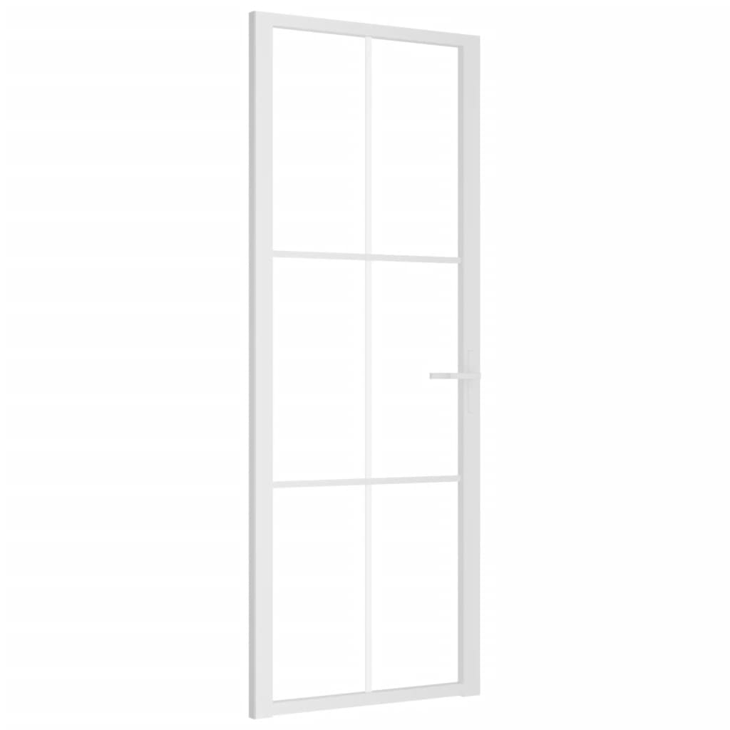 VidaXL Binnendeur 76x201,5 cm ESG-glas en aluminium wit