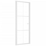 VidaXL Binnendeur 76x201,5 cm ESG-glas en aluminium wit