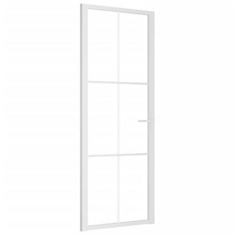 VidaXL Binnendeur 76x201,5 cm ESG-glas en aluminium wit