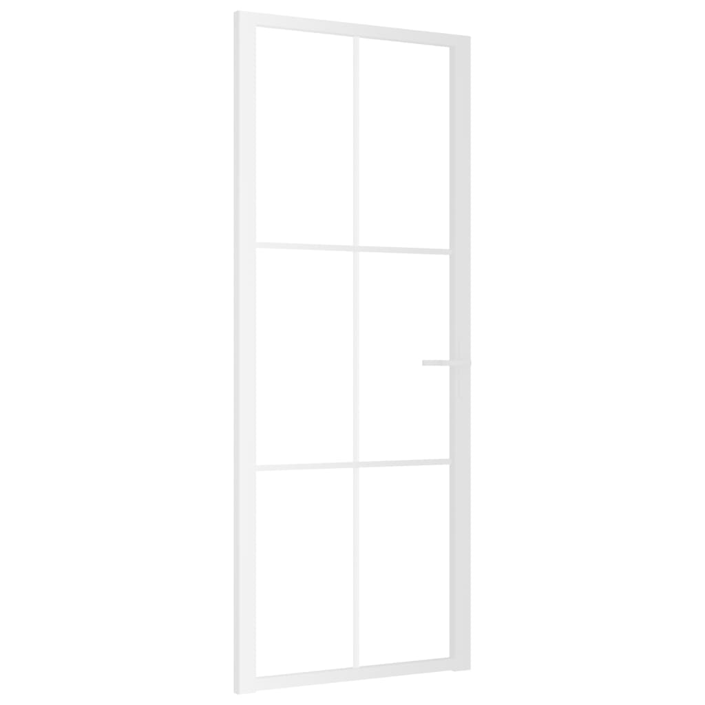 VidaXL Binnendeur 83x201,5 cm ESG-glas en aluminium wit