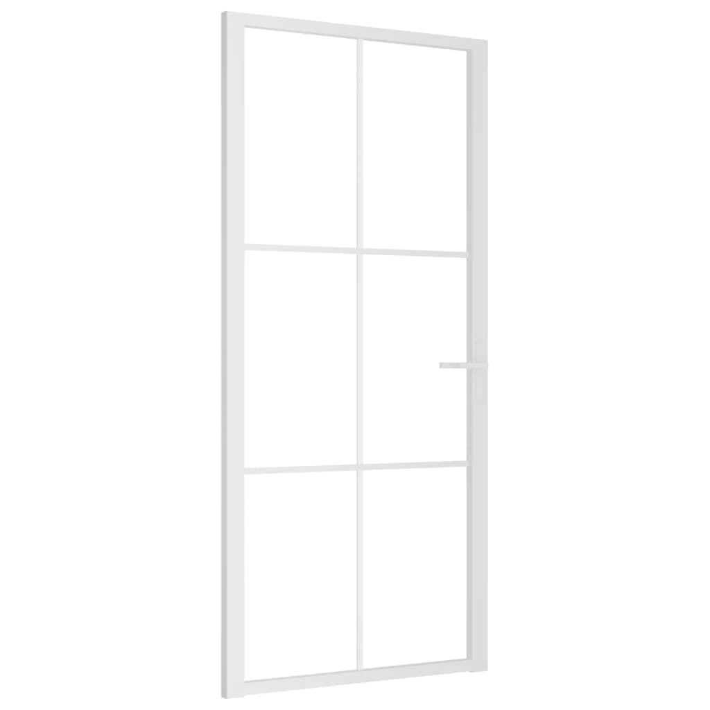 VidaXL Binnendeur 93x201,5 cm ESG-glas en aluminium wit