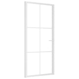 VidaXL Binnendeur 93x201,5 cm ESG-glas en aluminium wit