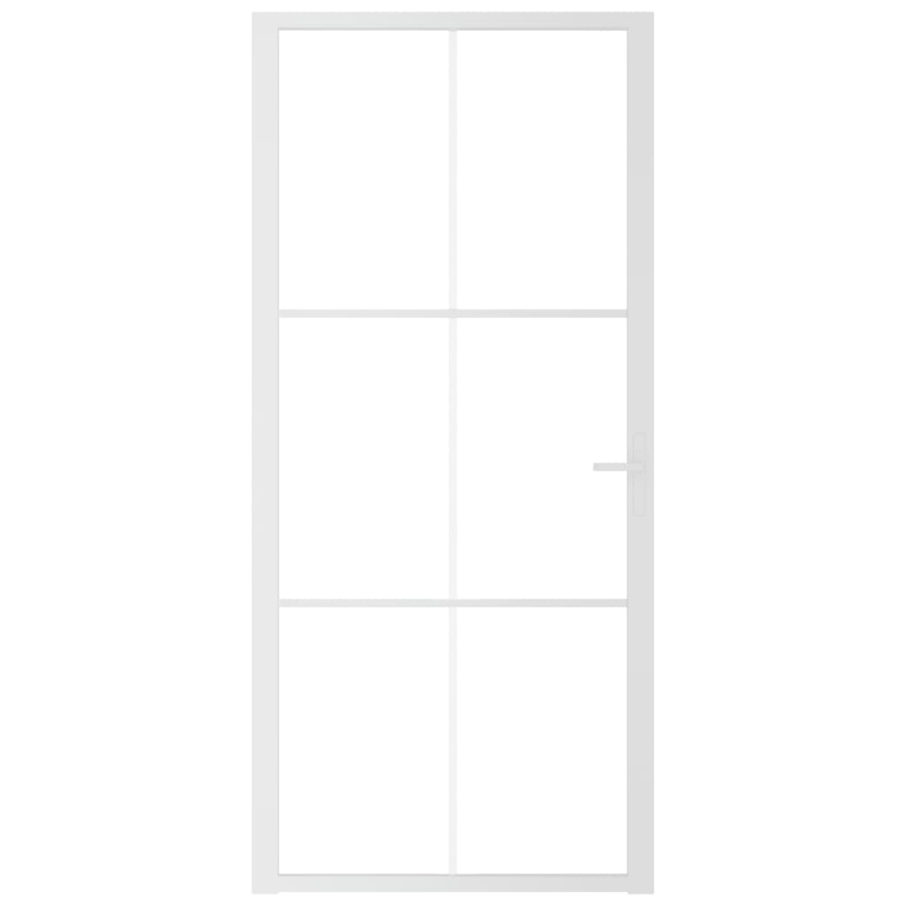 VidaXL Binnendeur 93x201,5 cm ESG-glas en aluminium wit