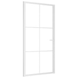 VidaXL Binnendeur 102,5x201,5 cm ESG-glas en aluminium wit