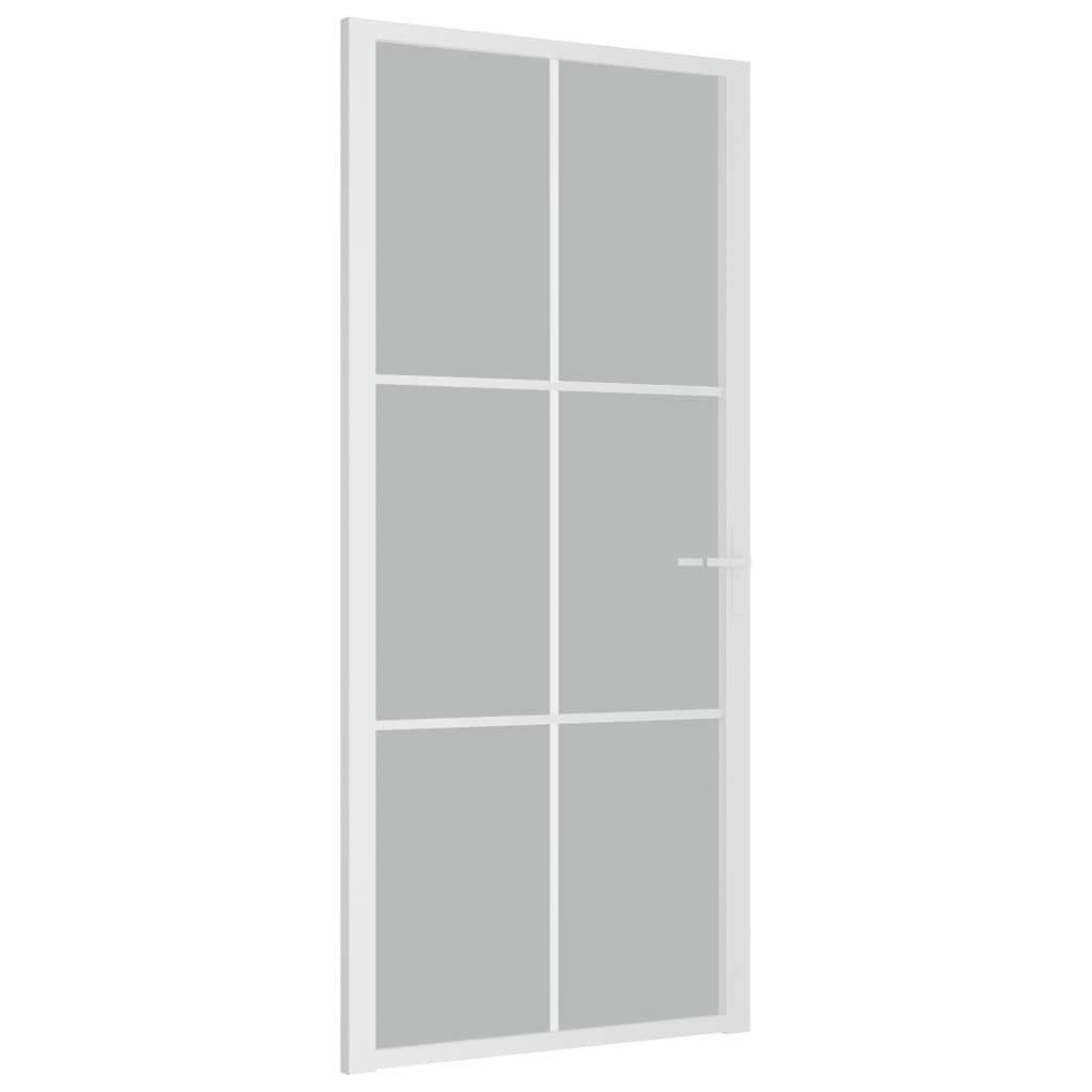 VidaXL Binnendeur 93x201,5 cm matglas en aluminium wit