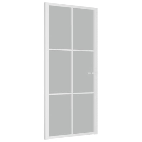 VidaXL Binnendeur 93x201,5 cm matglas en aluminium wit