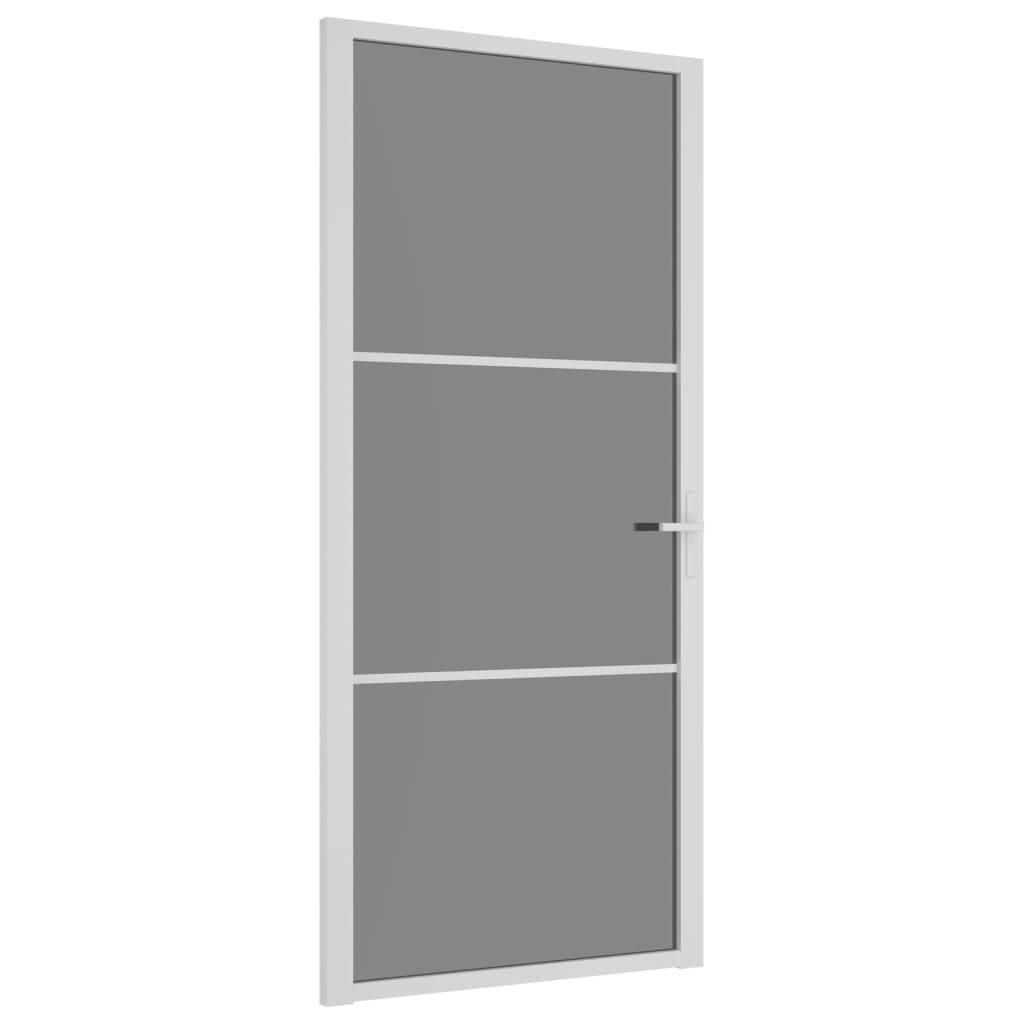 VidaXL Binnendeur 93x201,5 cm ESG-glas en aluminium wit