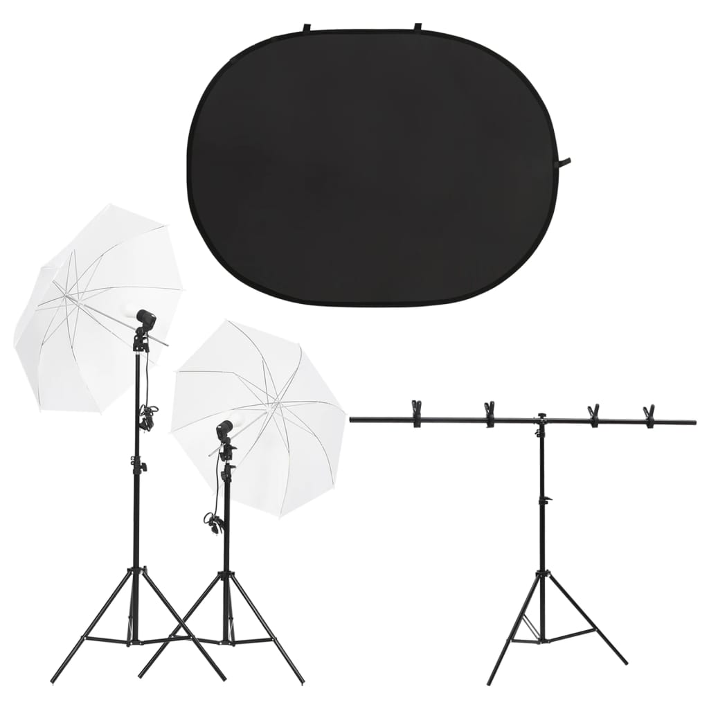 VidaXL Fotostudioset met verlichtingsset en achtergrondscherm