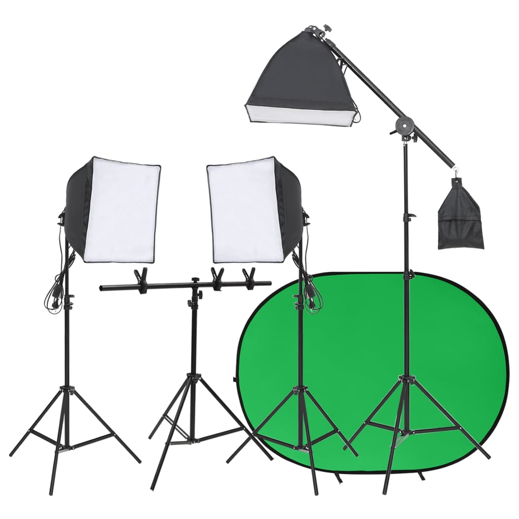 VidaXL Fotostudioset met verlichtingsset en achtergrondscherm