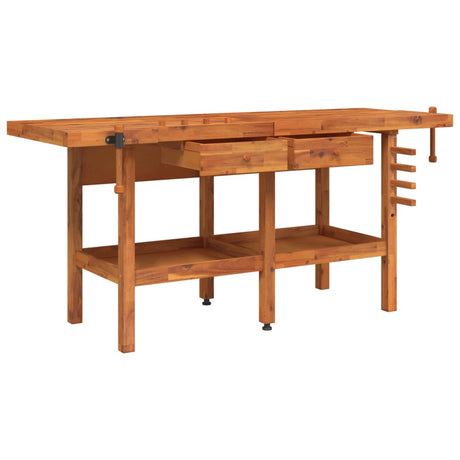 Vidaxl werkbank met lades en bankschroeven 192x62x83 cm acaciahout