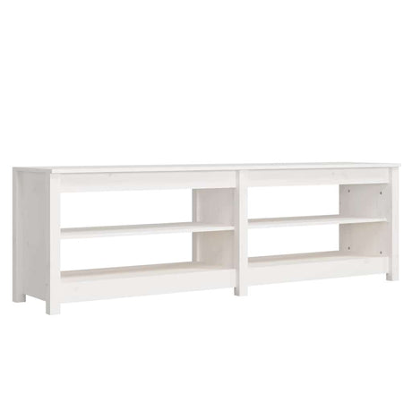Vidaxl schoenenbank 160x36,5x50 cm massief grenenhout wit