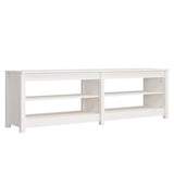 Vidaxl schoenenbank 160x36,5x50 cm massief grenenhout wit