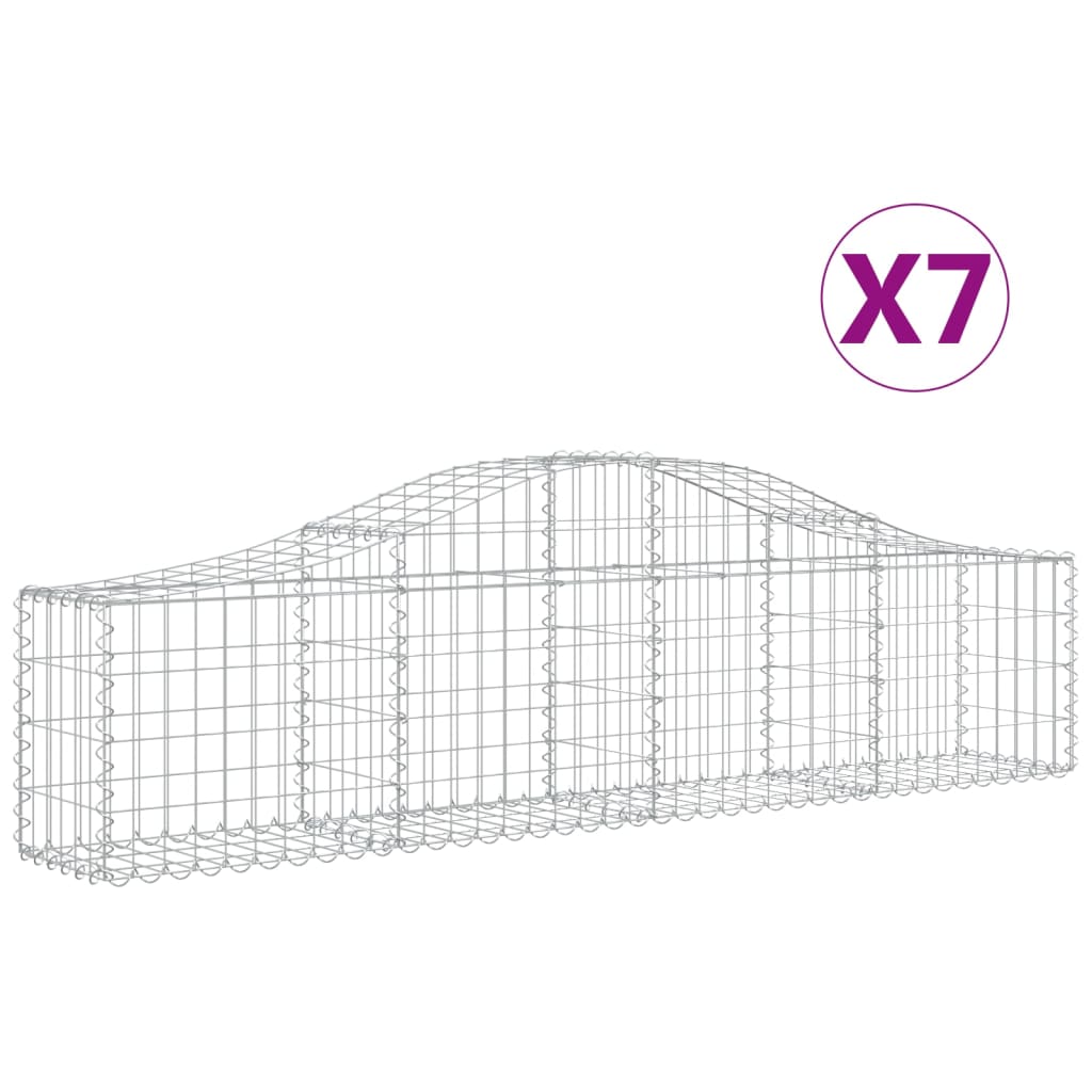 VidaXL Schanskorven 7 st gewelfd 200x30x40 60 cm gegalvaniseerd ijzer