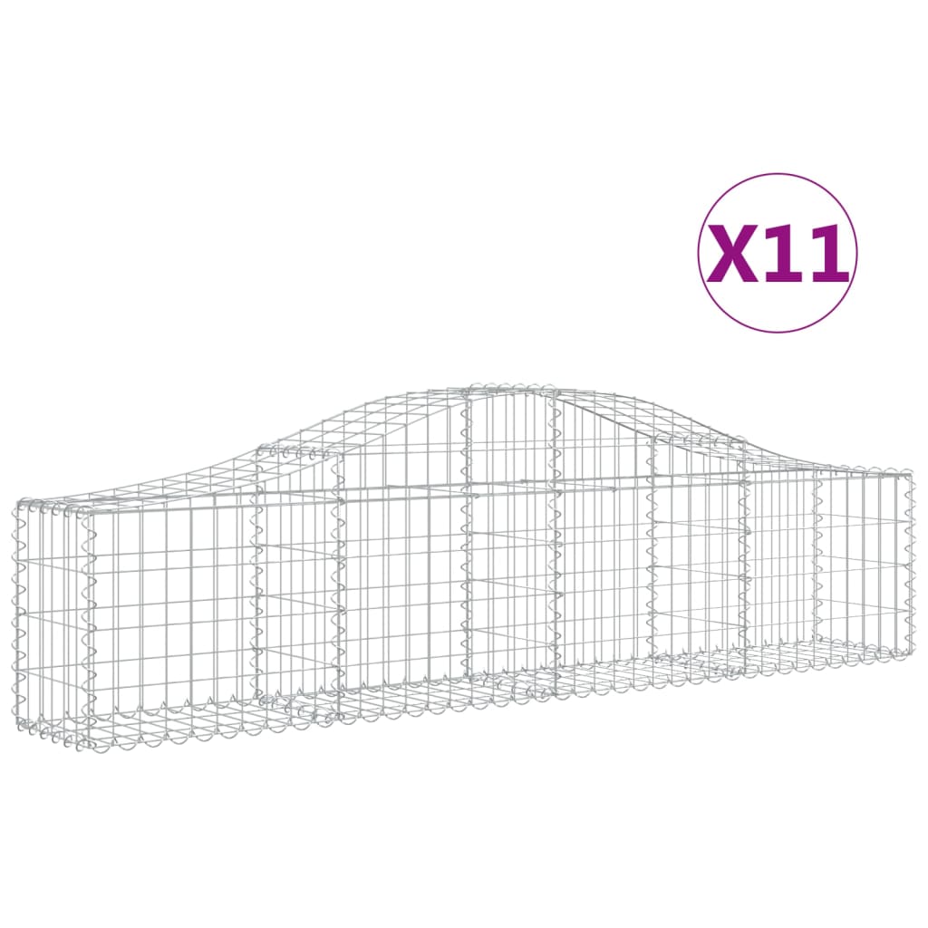 VidaXL Schanskorven 11 st gewelfd 200x30x40 60 cm gegalvaniseerd ijzer