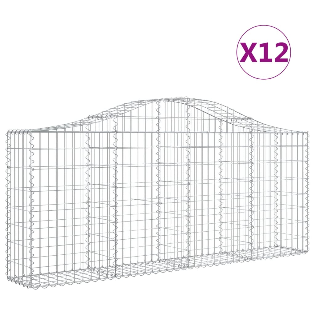 VidaXL Schanskorven 12 st gewelfd 200x30x80 100 cm ijzer