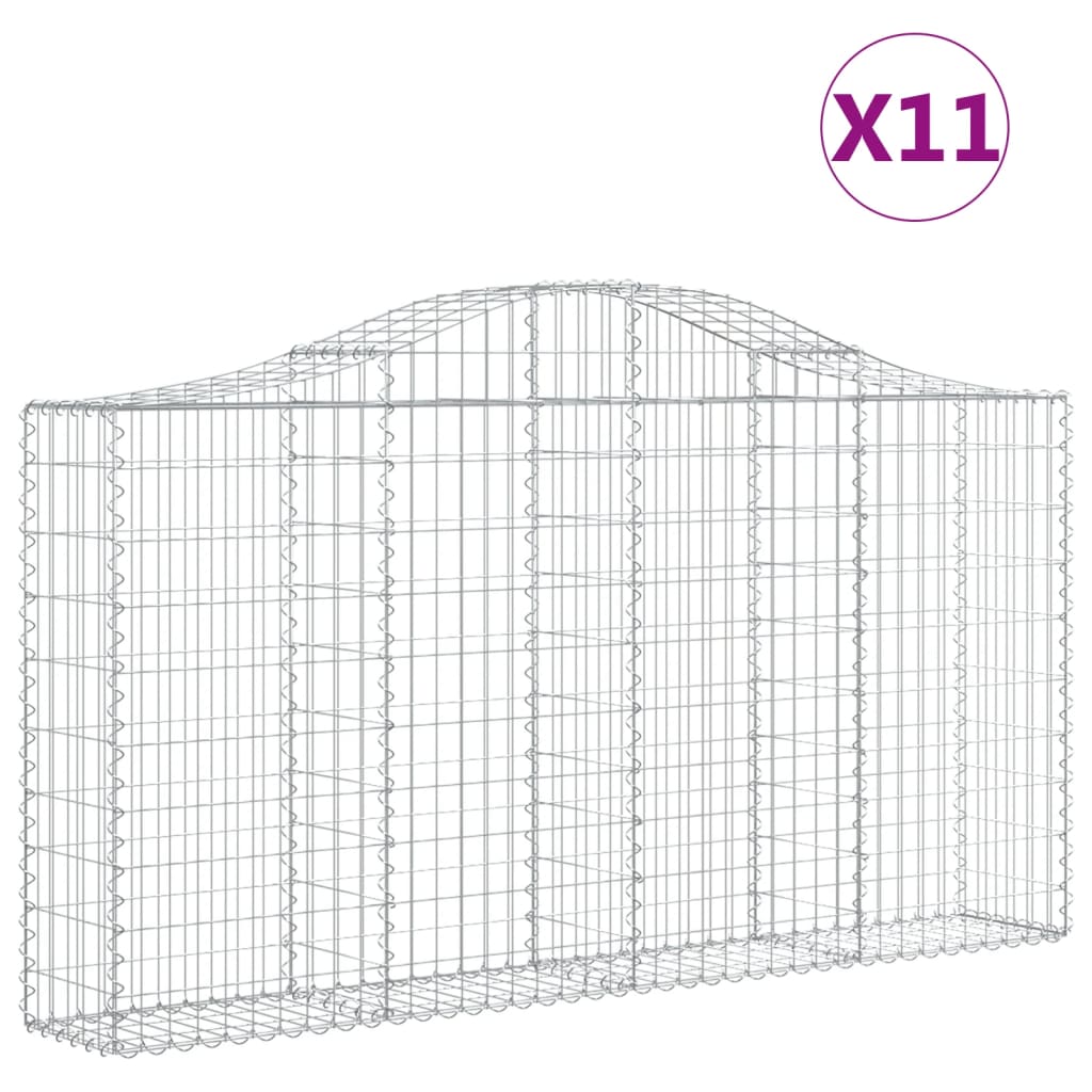 VidaXL Schanskorven 11 st gewelfd 200x30x100 120 cm ijzer