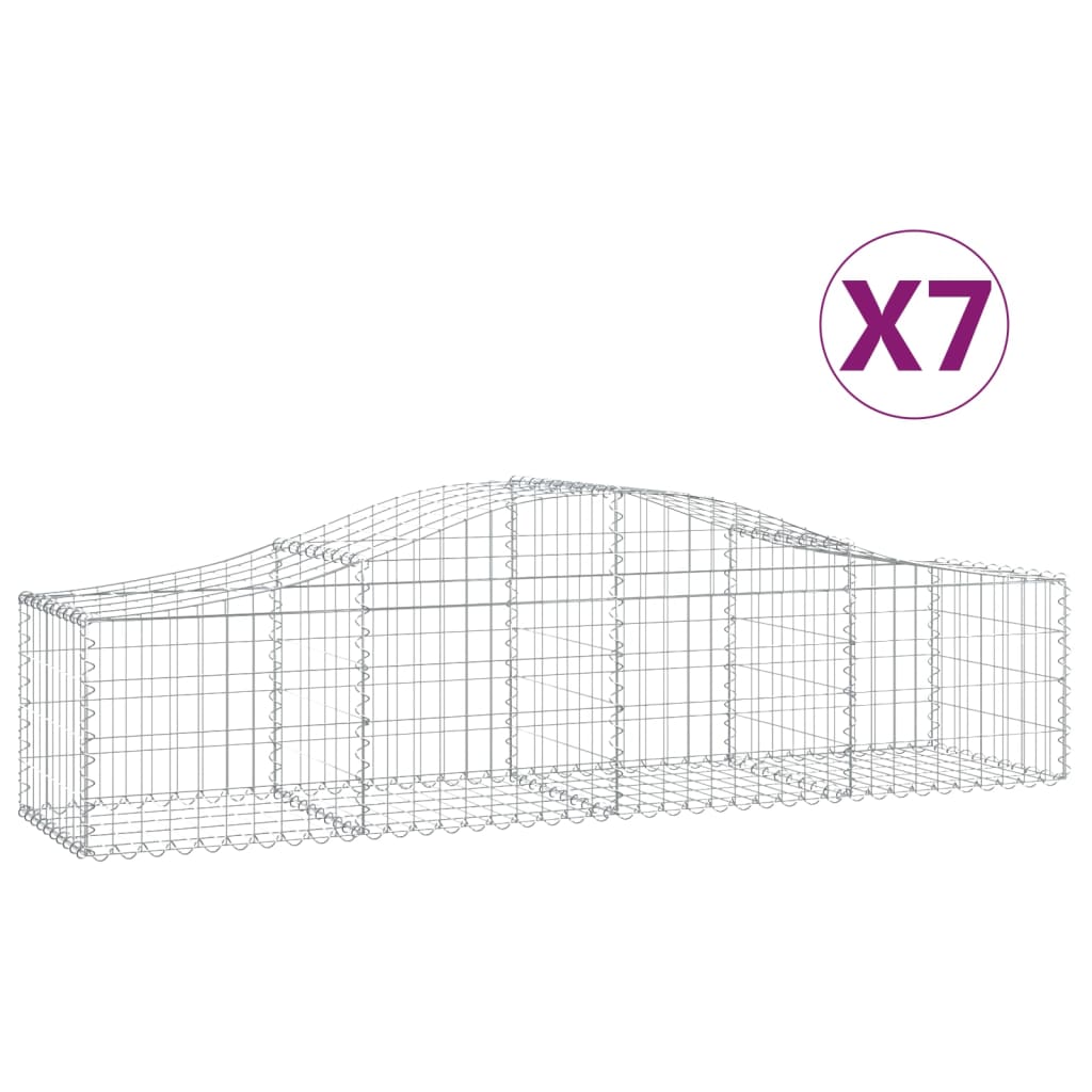 VidaXL Schanskorven 7 st gewelfd 200x50x40 60 cm gegalvaniseerd ijzer