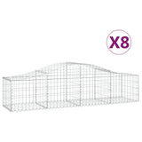 VidaXL Schanskorven 8 st gewelfd 200x50x40 60 cm gegalvaniseerd ijzer