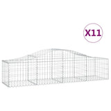 VidaXL Schanskorven 11 st gewelfd 200x50x40 60 cm gegalvaniseerd ijzer