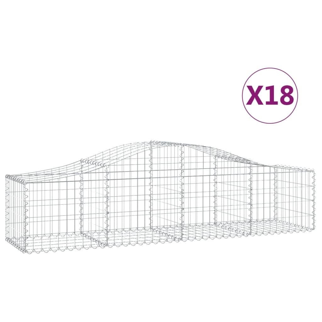 VidaXL Schanskorven 18 st gewelfd 200x50x40 60 cm gegalvaniseerd ijzer