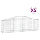 VidaXL Schanskorven 5 st gewelfd 200x50x60 80 cm gegalvaniseerd ijzer