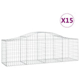 VidaXL Schanskorven 15 st gewelfd 200x50x60 80 cm gegalvaniseerd ijzer