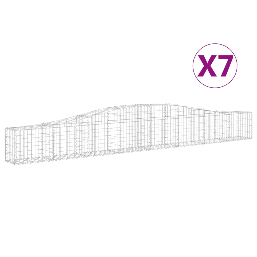 VidaXL Schanskorven 7 st gewelfd 400x30x40 60 cm ijzer