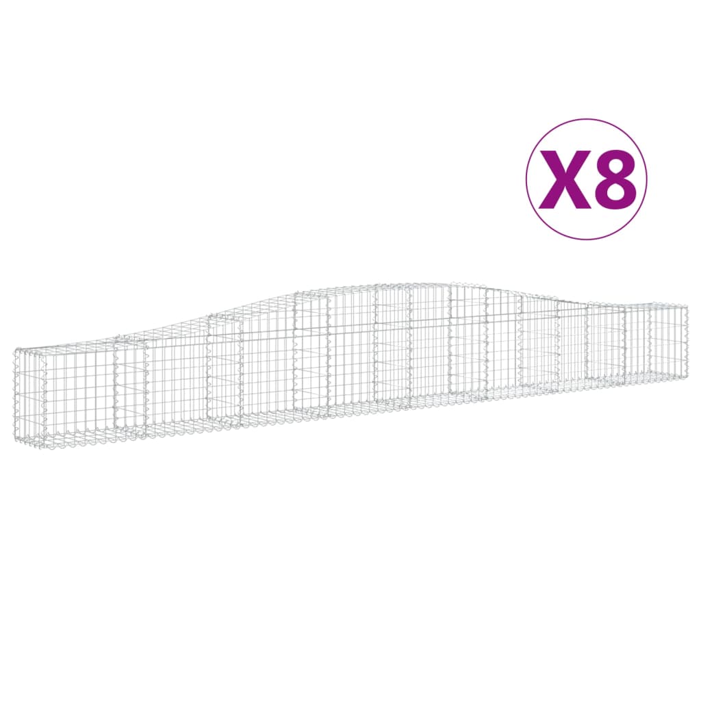 VidaXL Schanskorven 8 st gewelfd 400x30x40 60 cm ijzer