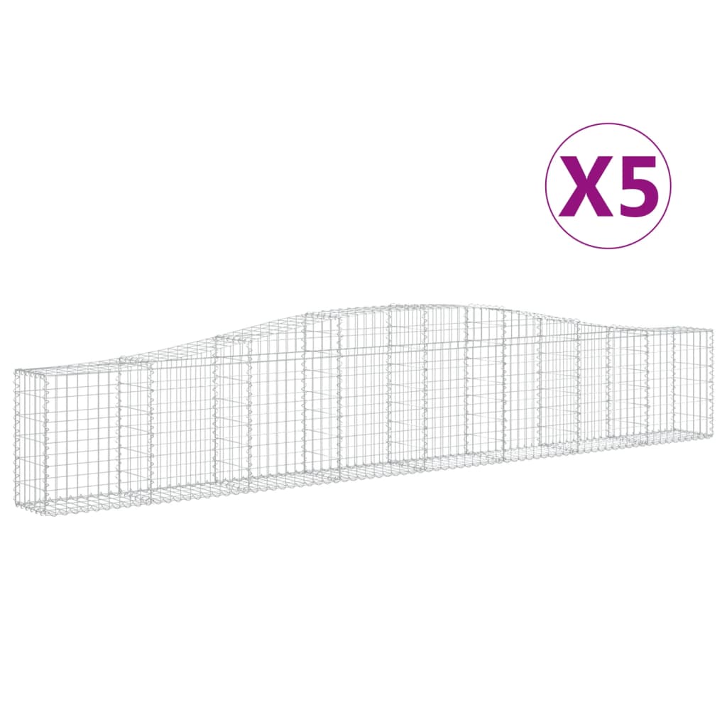 VidaXL Schanskorven 5 st gewelfd 400x30x60 80 cm ijzer