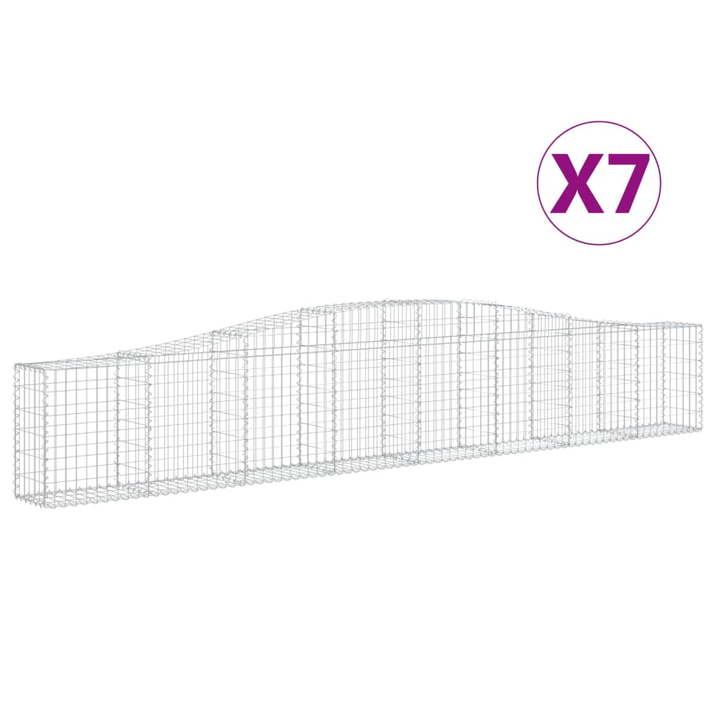 VidaXL Schanskorven 7 st gewelfd 400x30x60 80 cm ijzer