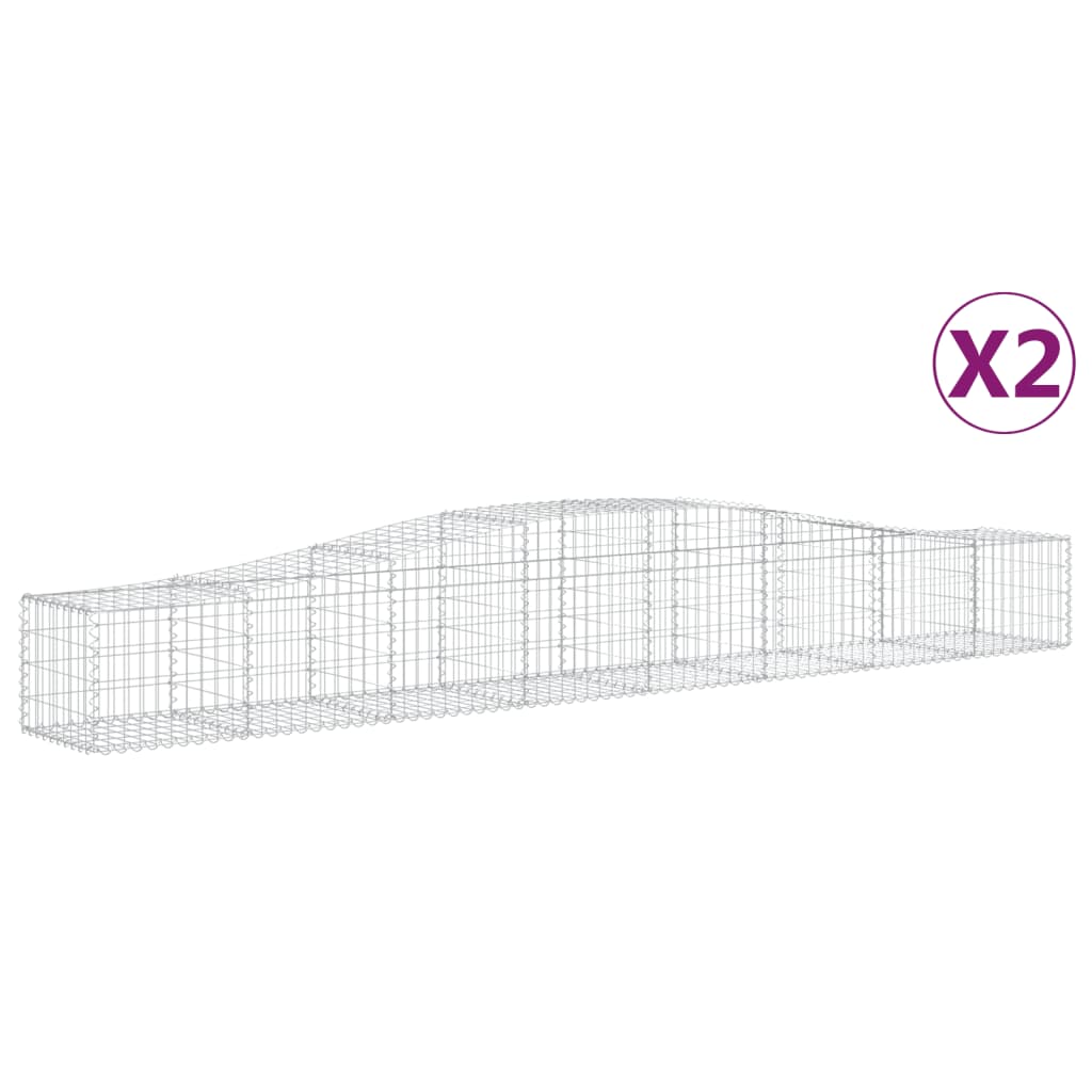 VidaXL Schanskorven 2 st gewelfd 400x50x40 60 cm ijzer