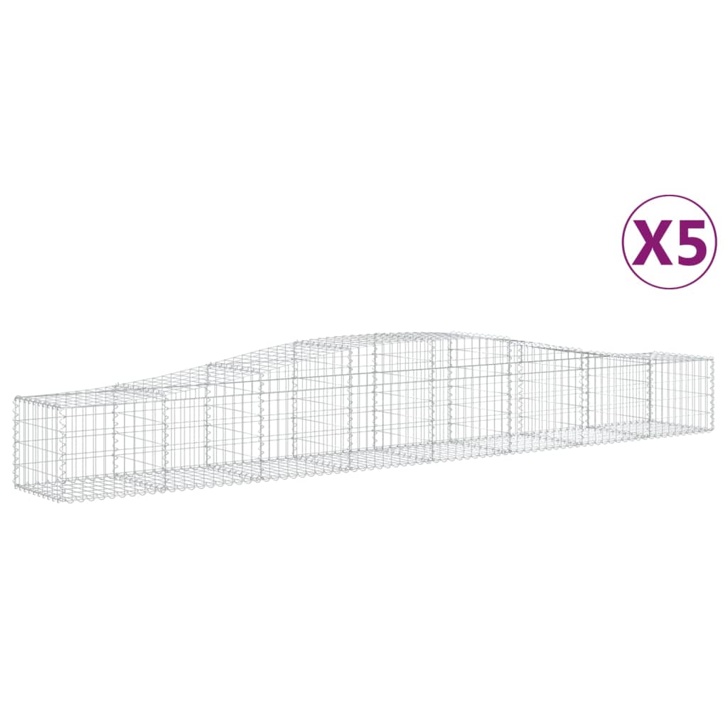 VidaXL Schanskorven 5 st gewelfd 400x50x40 60 cm ijzer