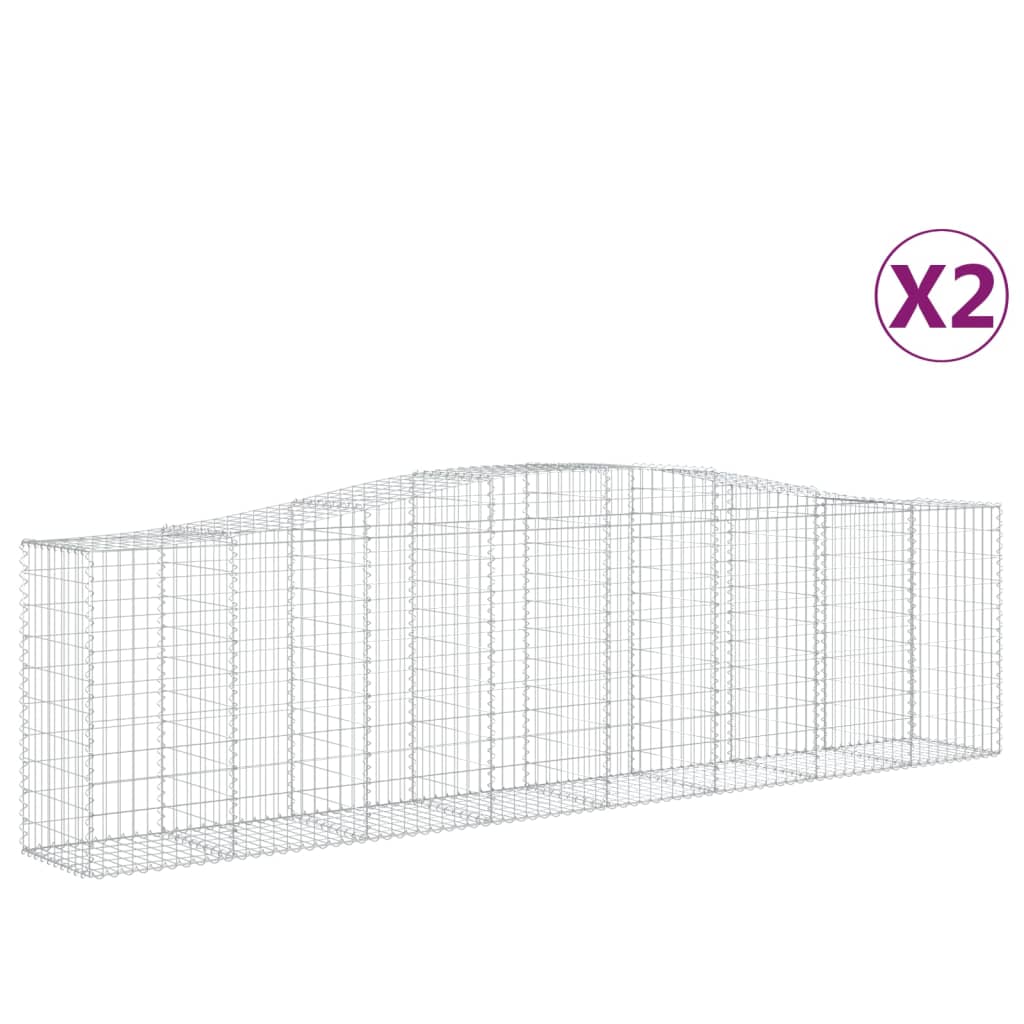 VidaXL Schanskorven 2 st gewelfd 400x50x100 120 cm ijzer